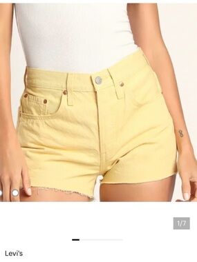 Levi's Women's Yellow High-Rise Denim Shorts